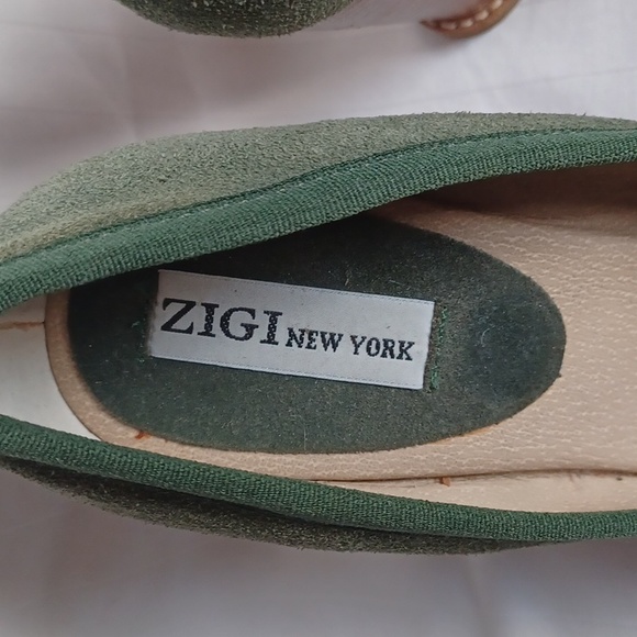 Zigi New York Moss Green Suede Wedge Heels NEW- Sz. 7.5 - Picture 3 of 10